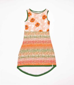 Kleid Sonnenbrise, aus zwei verschiedenen, bedruckten Vintage Jerseys