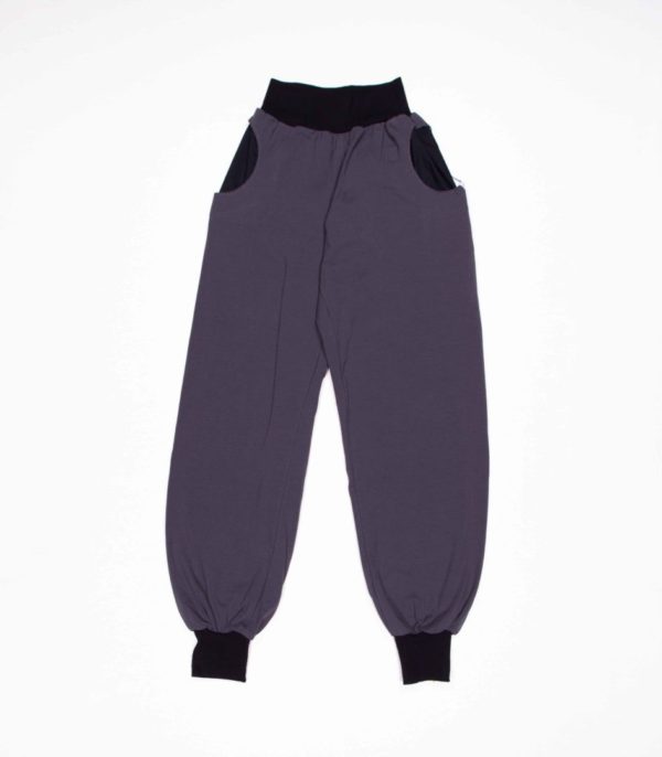 anna * pollack, Piratenhose, xsmall, bio, grau, Bund und Taschen schwarz