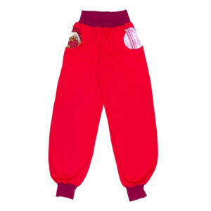 anna * pollack, Piratenhose Bio rot, Bund weinrot, Taschen rosa