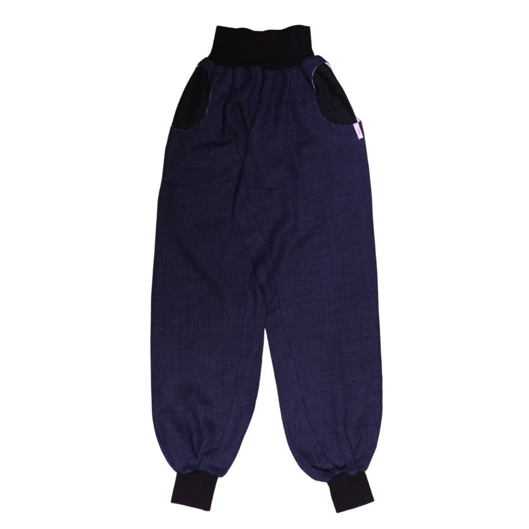 anna * pollack, Piratenhose, xsmall, Leinen dunkleblau, Bund und Taschen schwarz