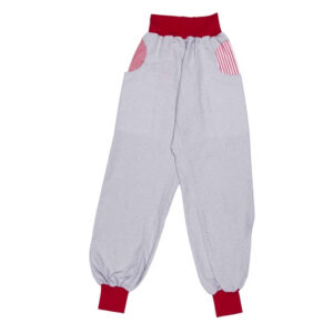 anna * pollack, Piratenhose Karo grau, Bündchen und Taschen rot