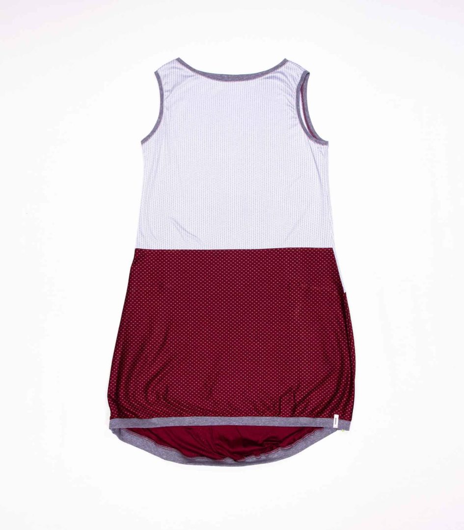 anna * pollack, Kleid Sonnenbrise aus Jersey grau und bordeaux, Ansicht Vorne