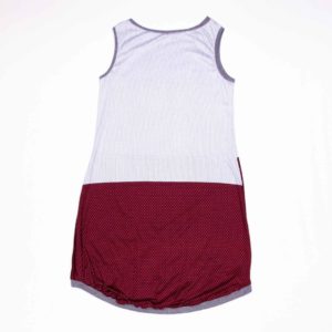 anna * pollack, Kleid Sonnenbrise aus Jersey grau und bordeaux, Ansicht Rücken