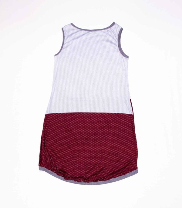 anna * pollack, Kleid Sonnenbrise aus Jersey grau und bordeaux, Ansicht Rücken