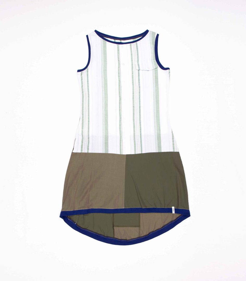 anna * pollack, Kleid Sonnenbrise in grün gestreift und grün, Ansicht Vorne