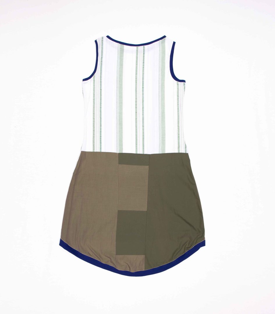 anna * pollack, Kleid Sonnenbrise in grün gestreift und grün, Ansicht Rücken