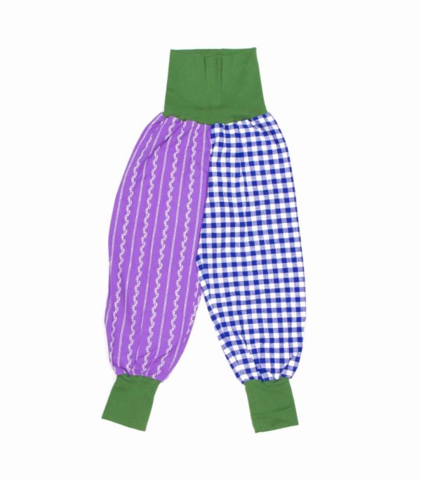 anna * pollack, Dirndl Piratenhose lila und blau, Bund grün