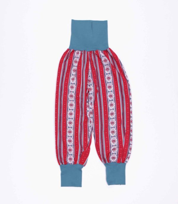 anna * pollack, Dirndl Piratenhose, rot, Bund türkis