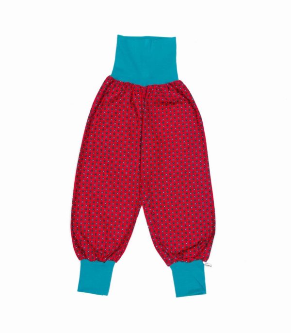anna * pollack, Dirndl Piratenhose, rot, Bund türkis knallig