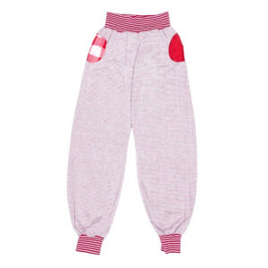 anna * pollack, Piratenhose Leinen ringel pastell rot grün weiß, Bund rot ringel, Taschen rot