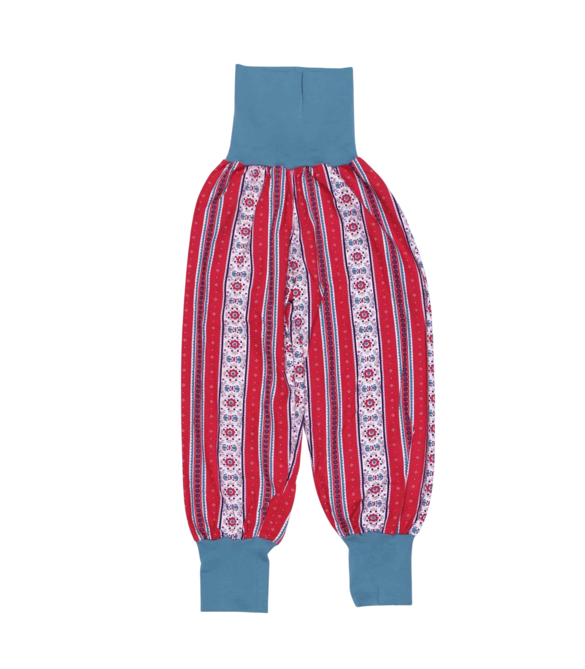 anna * pollack, Dirndl Piratenhose, rot, Bund türkis