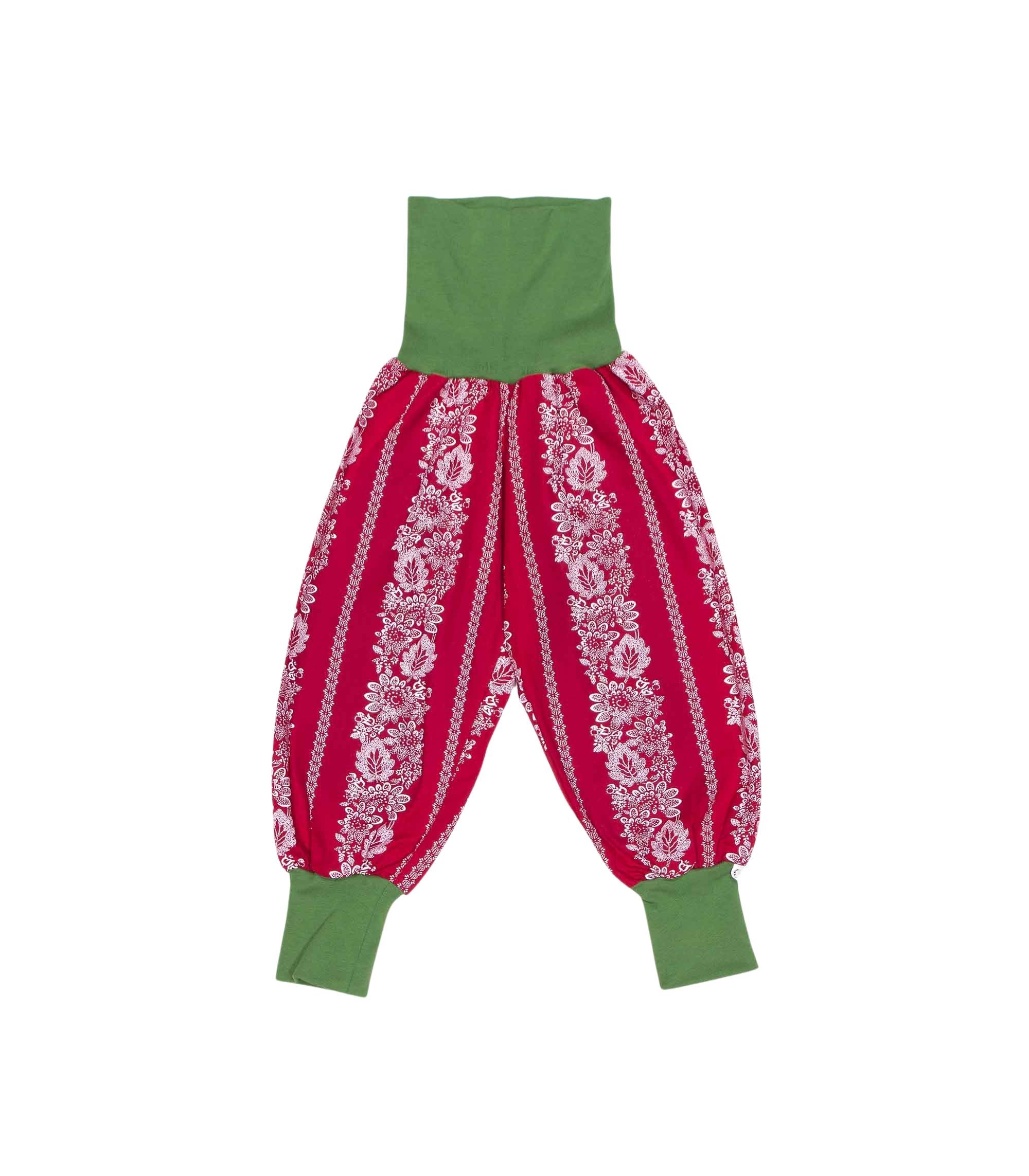 anna * pollack, Dirndl Piratenhose, rot, Bund grün