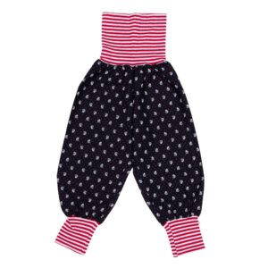 anna * pollack, Dirndl Piratenhose schwarz, Bund rot-grau geringelt