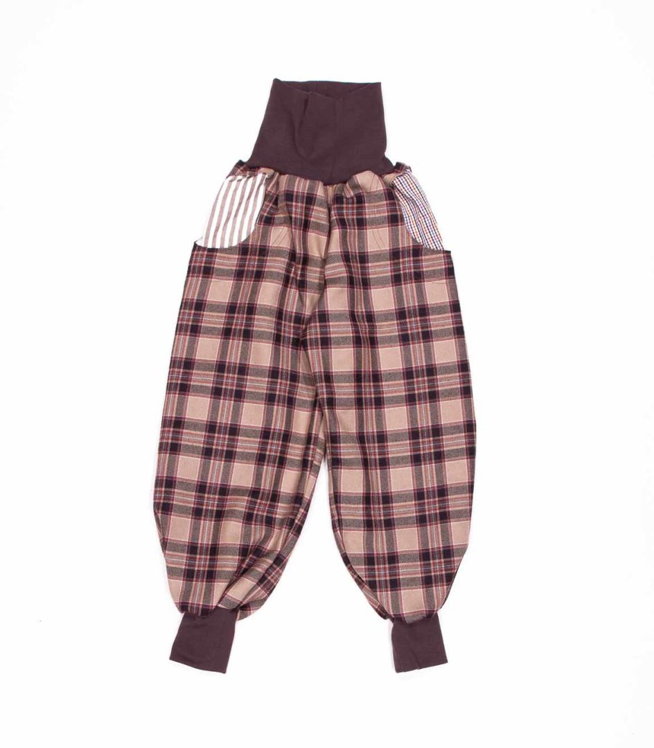 anna * pollack, PIratenhose Mixed, 110-134, Karo braun, Bund und Taschen braun