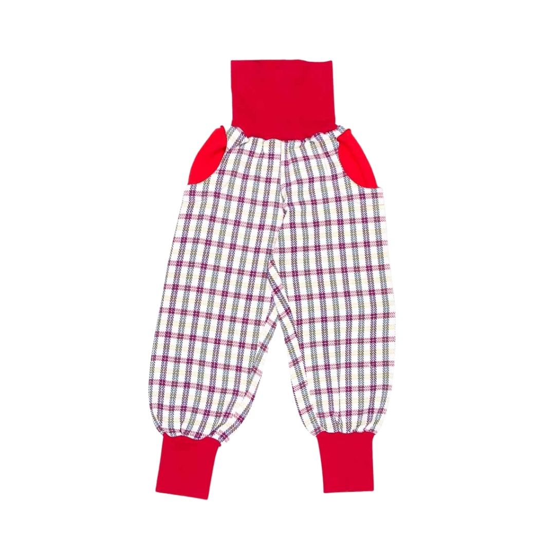 anna * pollack, PIratenhose Mixed, 110-134, Karo rot weiß, Bund und Taschen rot