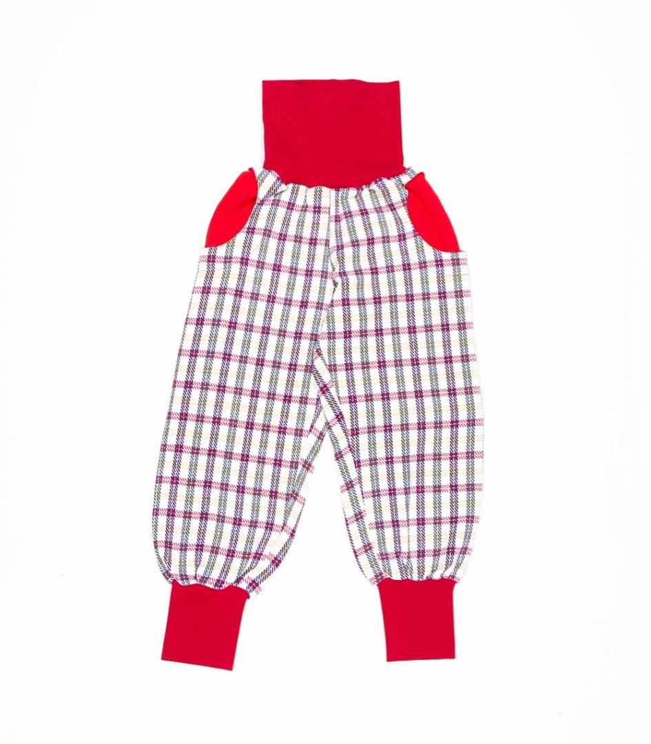 anna * pollack, PIratenhose Mixed, 110-134, Karo rot weiß, Bund und Taschen rot