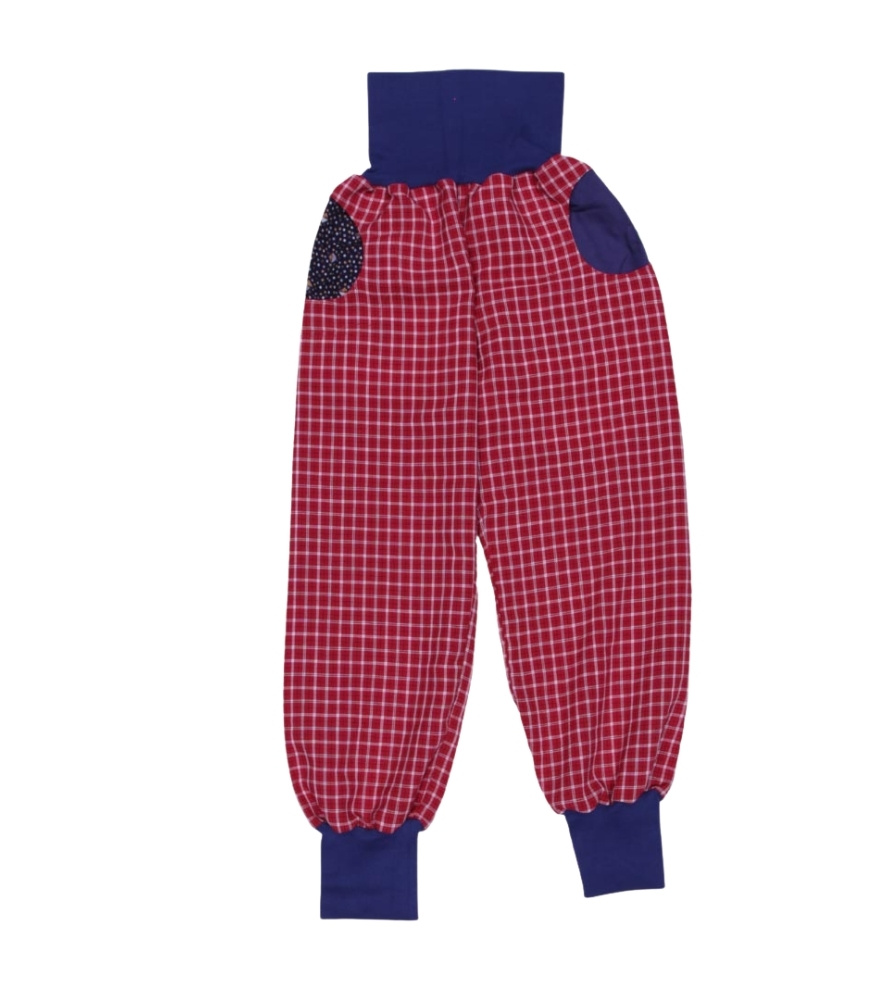 anna * pollack, PIratenhose Mixed, 134-152, Karo rot, Wolle, Bund und Taschen Marine