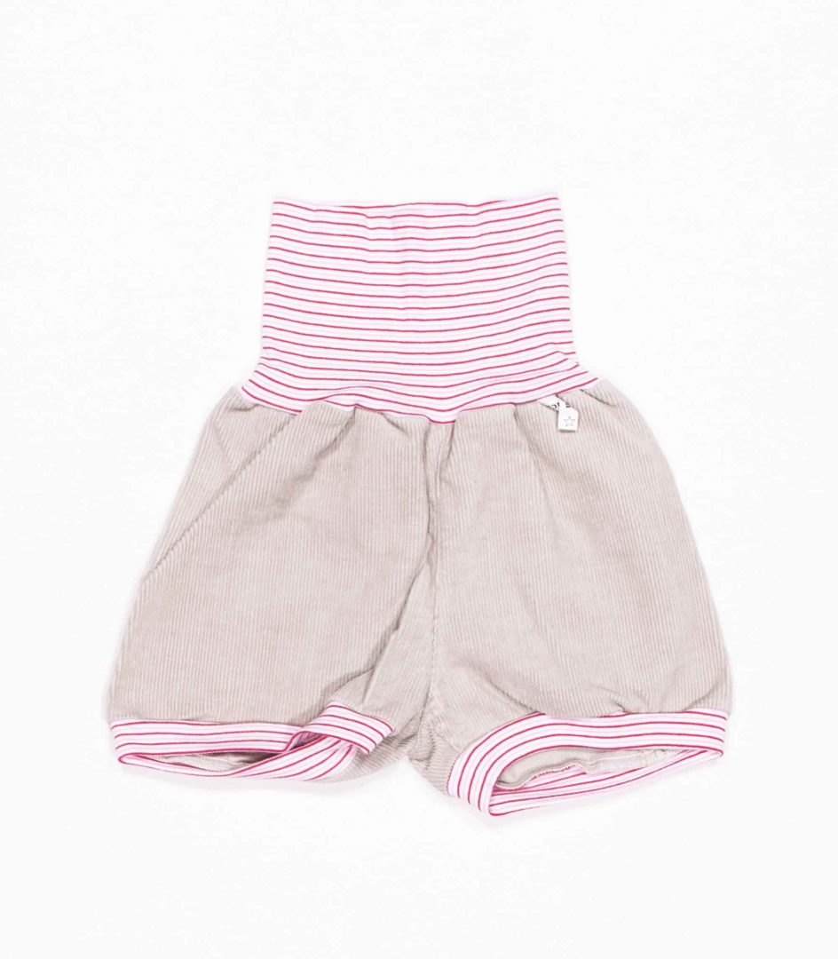 anna * pollack, Shorty Mixed, 56-80, Cord beige, Bund rosa Ringel