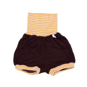 anna * pollack, Shorty Mixed, 56-80, brauner Stoff, Bund orange-grau geringelt