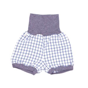 anna * pollack, Shorty Mixed, 56-80, blau karierter Stoff, Bund Hellgrau