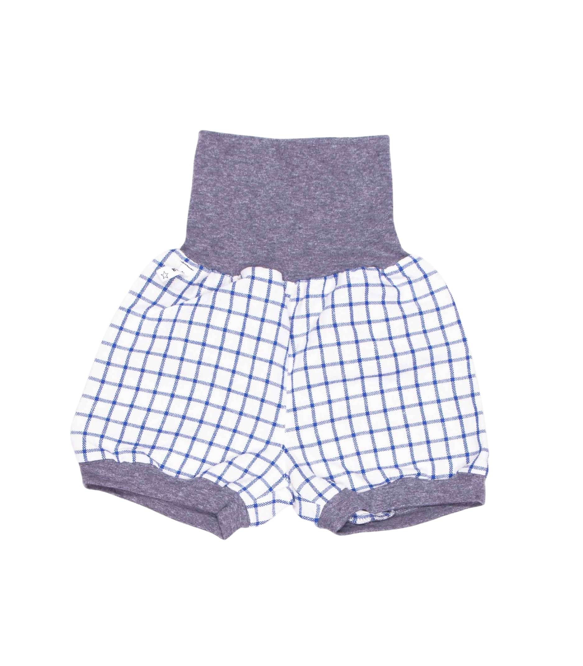 anna * pollack, Shorty Mixed, 56-80, blau karierter Stoff, Bund Hellgrau
