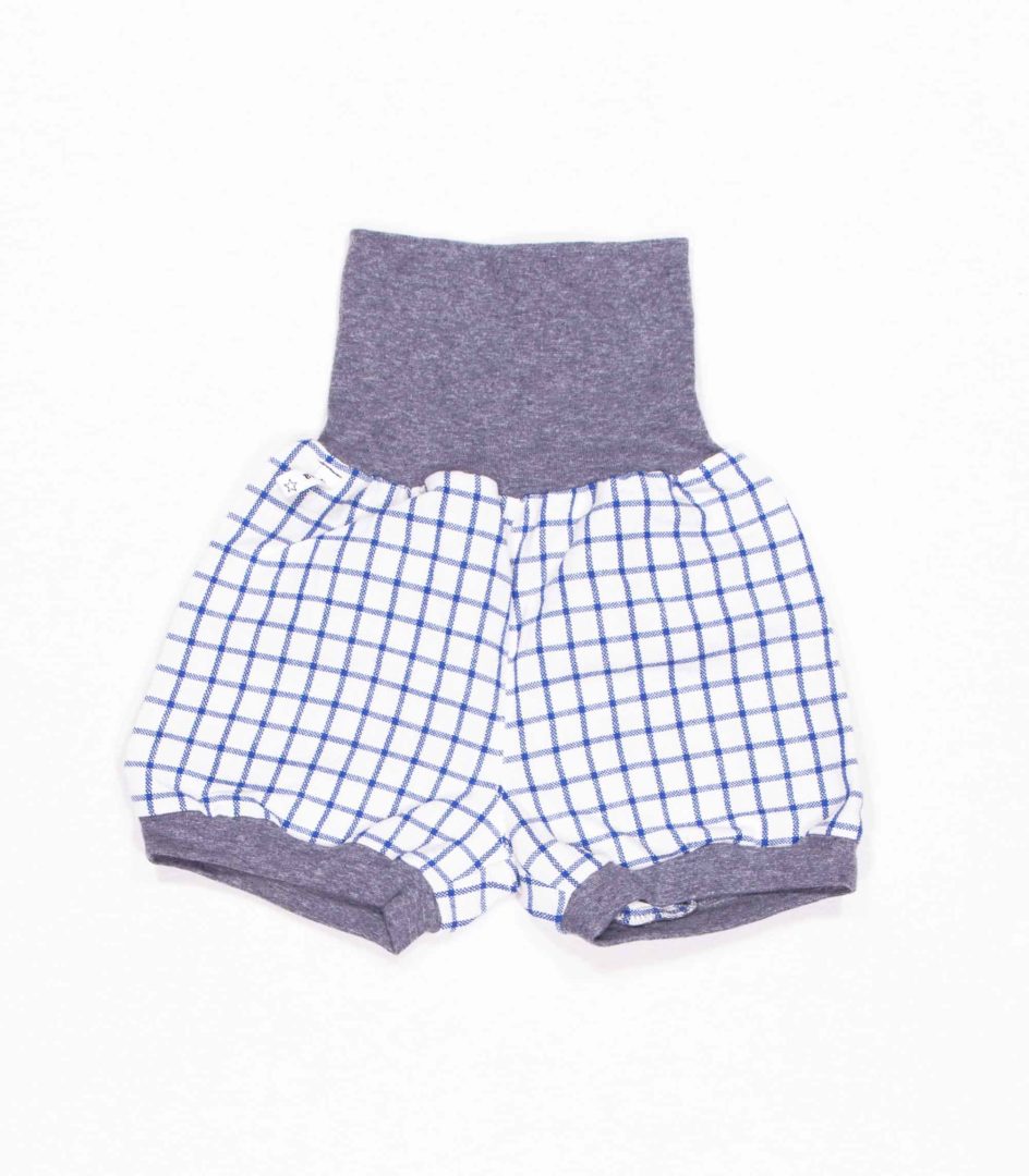 anna * pollack, Shorty Mixed, 56-80, blau karierter Stoff, Bund Hellgrau
