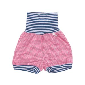 anna * pollack, Shorty Mixed, 56-80, rosa karierter Stoff, Bund petrol-grau geringelt