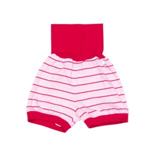 Shorty, Jersey, geringel rosa mit rot, Bündchen Rot