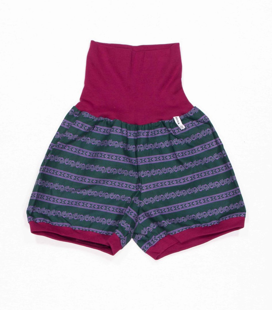 anna * pollack, Dirndlshorty, 110-134, dunkelgrüner Dirndlstoff, Bund Weinrot