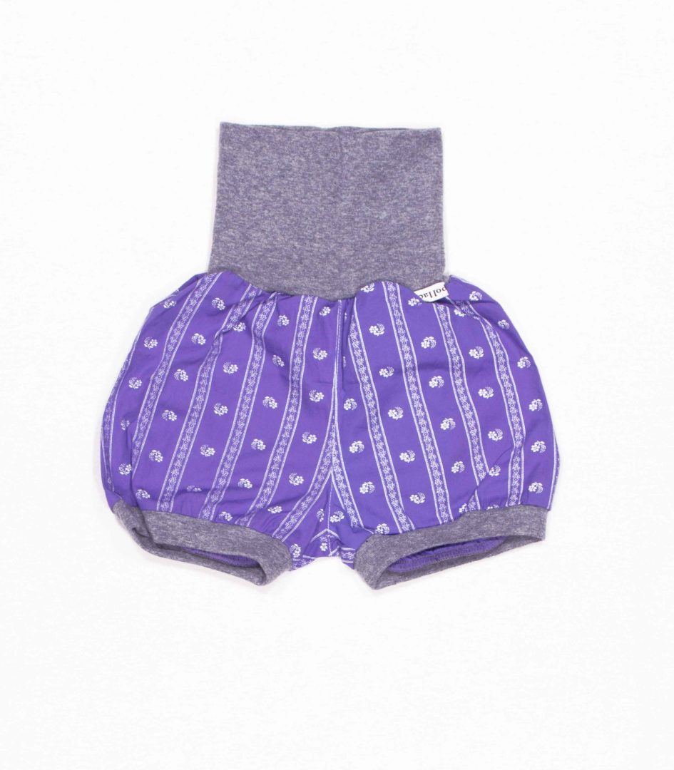 anna * pollack, Dirndlshorty, 56-80, lila Dirndlstoff, Bund Hellgrau