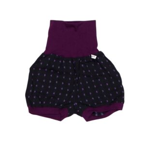anna * pollack, Dirndlshorty, 56-80, schwarzer Dirndlstoff, Bund Purpur