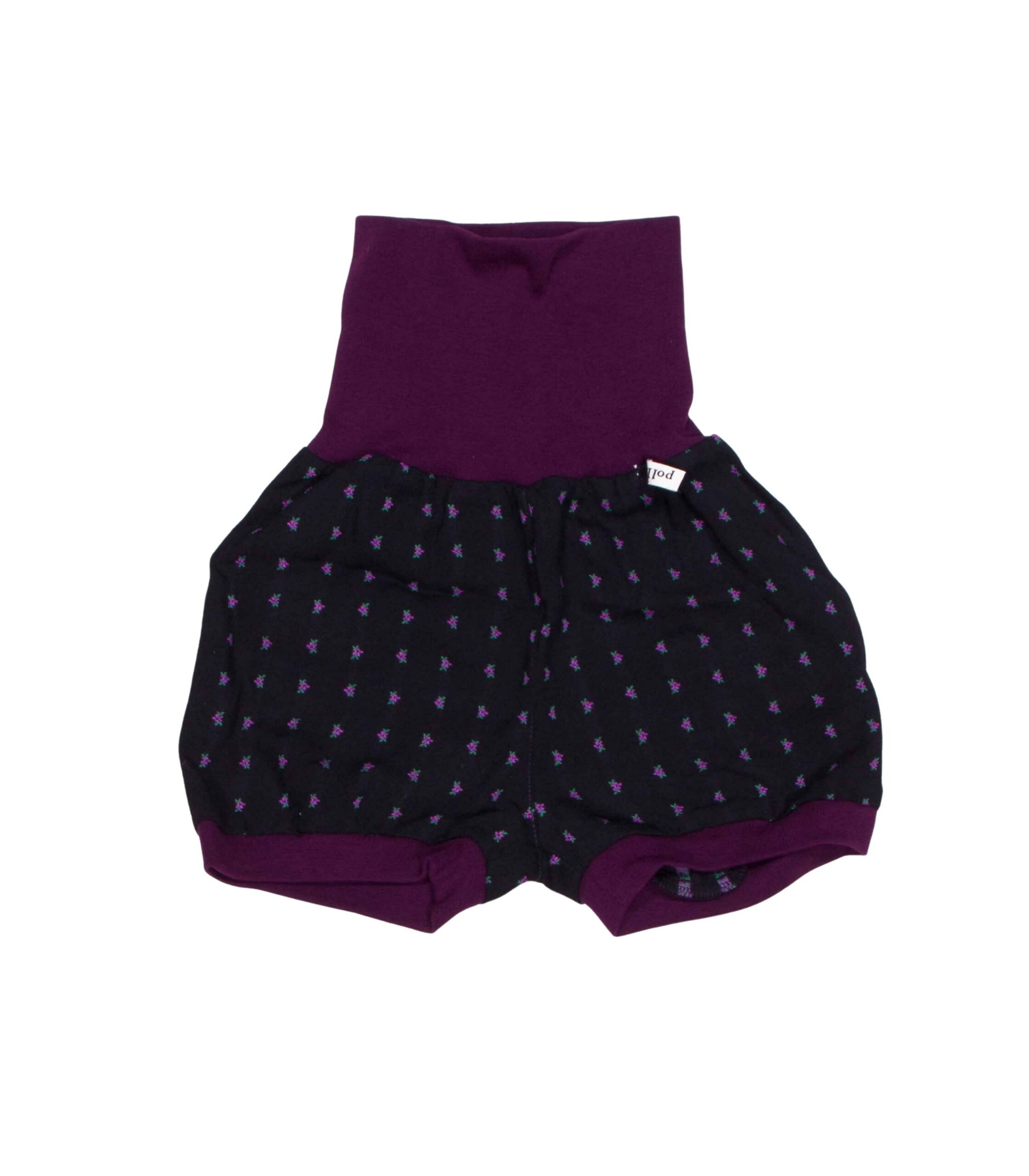 anna * pollack, Dirndlshorty, 56-80, schwarzer Dirndlstoff, Bund Purpur