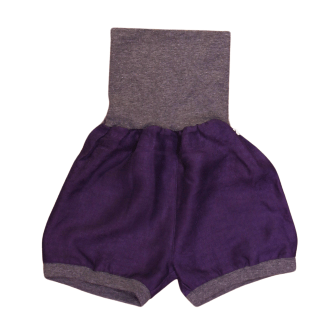 anna * pollack, Shorty Leinen, 80-116, lila Leinenstoff, Bund Hellgrau