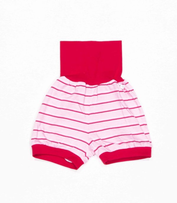 anna * pollack, Shorty Mixed, 80-116, rosa geringelter Stoff, Bund Rot
