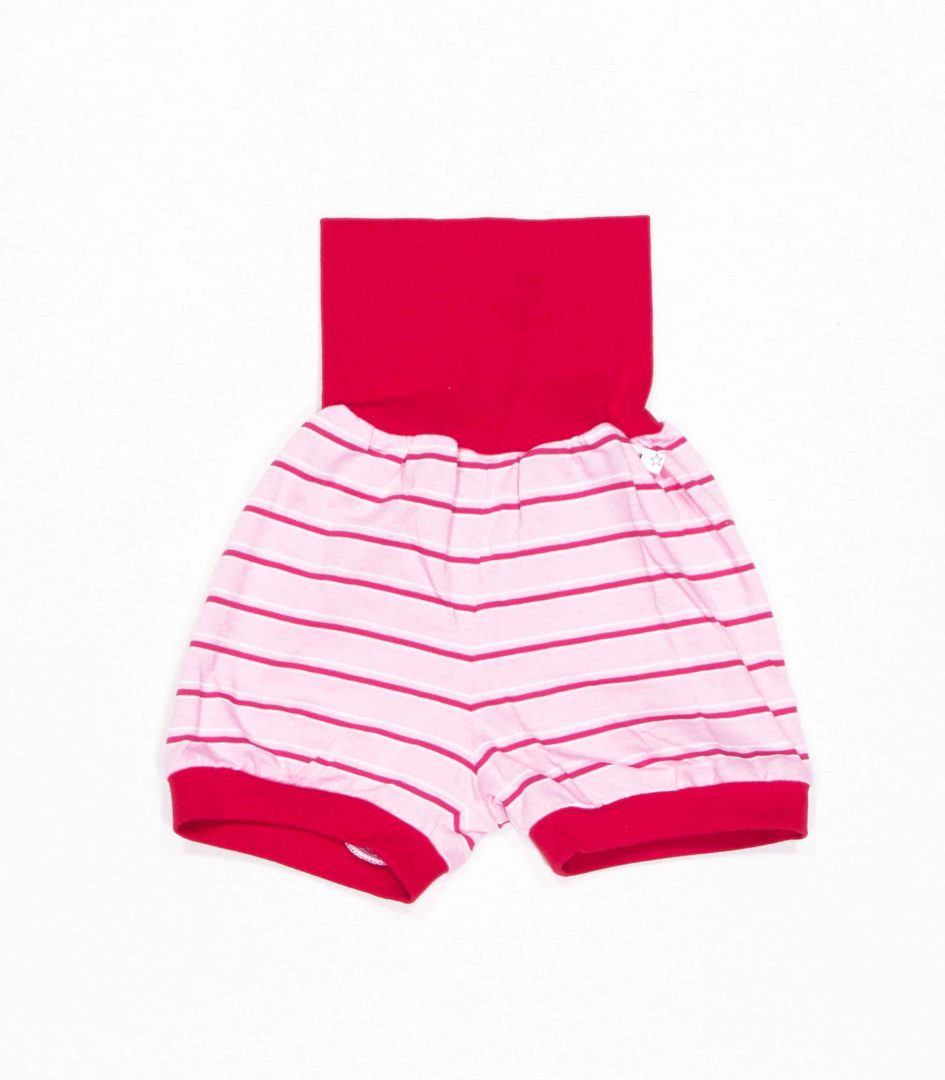 anna * pollack, Shorty Mixed, 80-116, rosa geringelter Stoff, Bund Rot