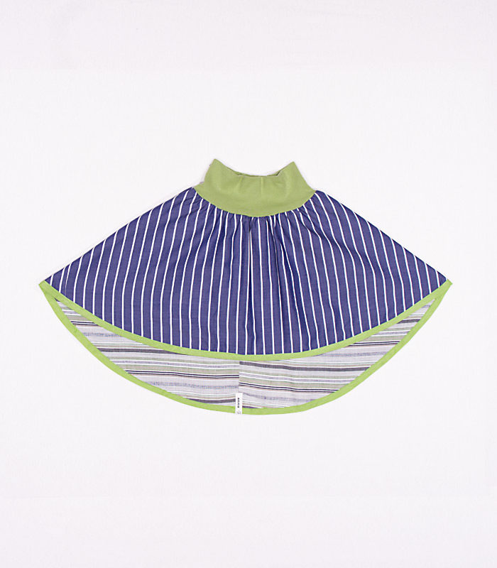 anna * pollack, Wenderock 80-110, blau grün, Bund hellgrün, Vorderseite, blau