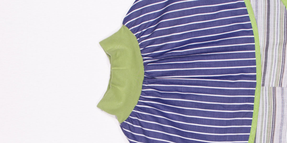 anna * pollack, Wenderock 80-110, blau grün, Bund hellgrün, Vorderseite, grün, Detail