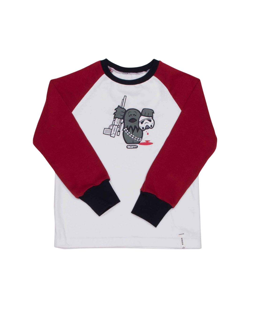 anna * pollack, T-Shirt weiß mit rot, 104-110, Vorderansicht
