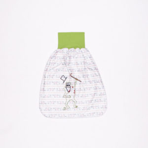 anna * pollack, Pucksack, Muster mit gesticktem Frosch, Bund hellgrün