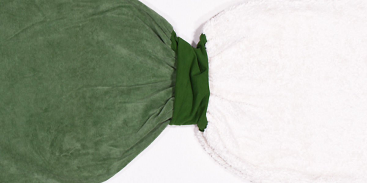 anna * pollack, Pucksack Nicki, erbsengrün, Bund grün, Ansicht mit Innenfutter, quer