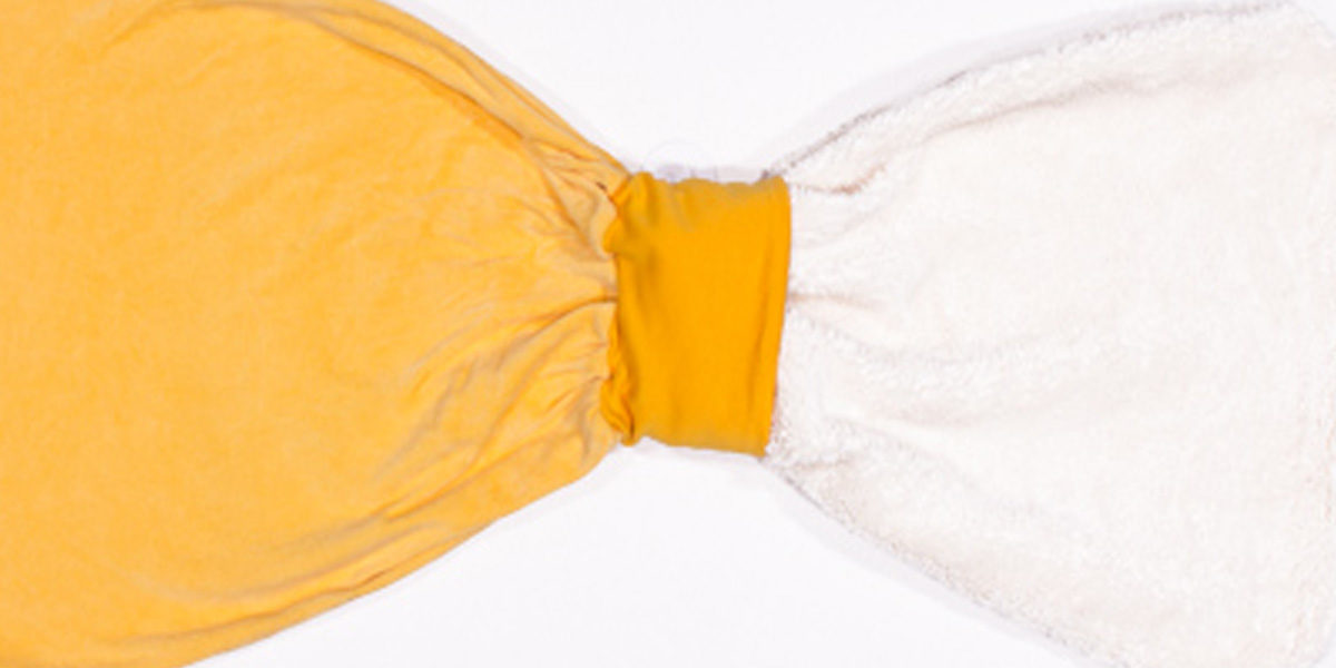 anna * pollack, Pucksack Nicki, gelb, Bund gelb, Ansicht mit Innenfutter, quer