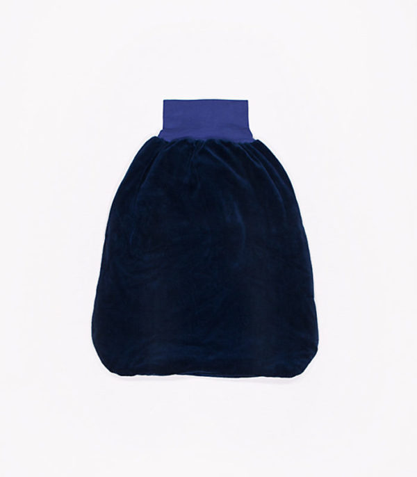 anna * pollack, Pucksack Nicki, stahlblau, Bund fernblau, Ansicht mit Außen