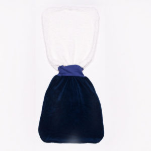 anna * pollack, Pucksack Nicki, stahlblau, Bund fernblau, Ansicht mit Innenfutter