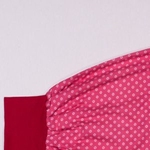 anna * pollack, Pucksack, Dirndl rosa, Bund rot, Detail-Ansicht
