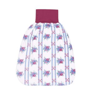 anna * pollack, Pucksack, Flanell geblümt, blau und weinrot, Bund weinrot