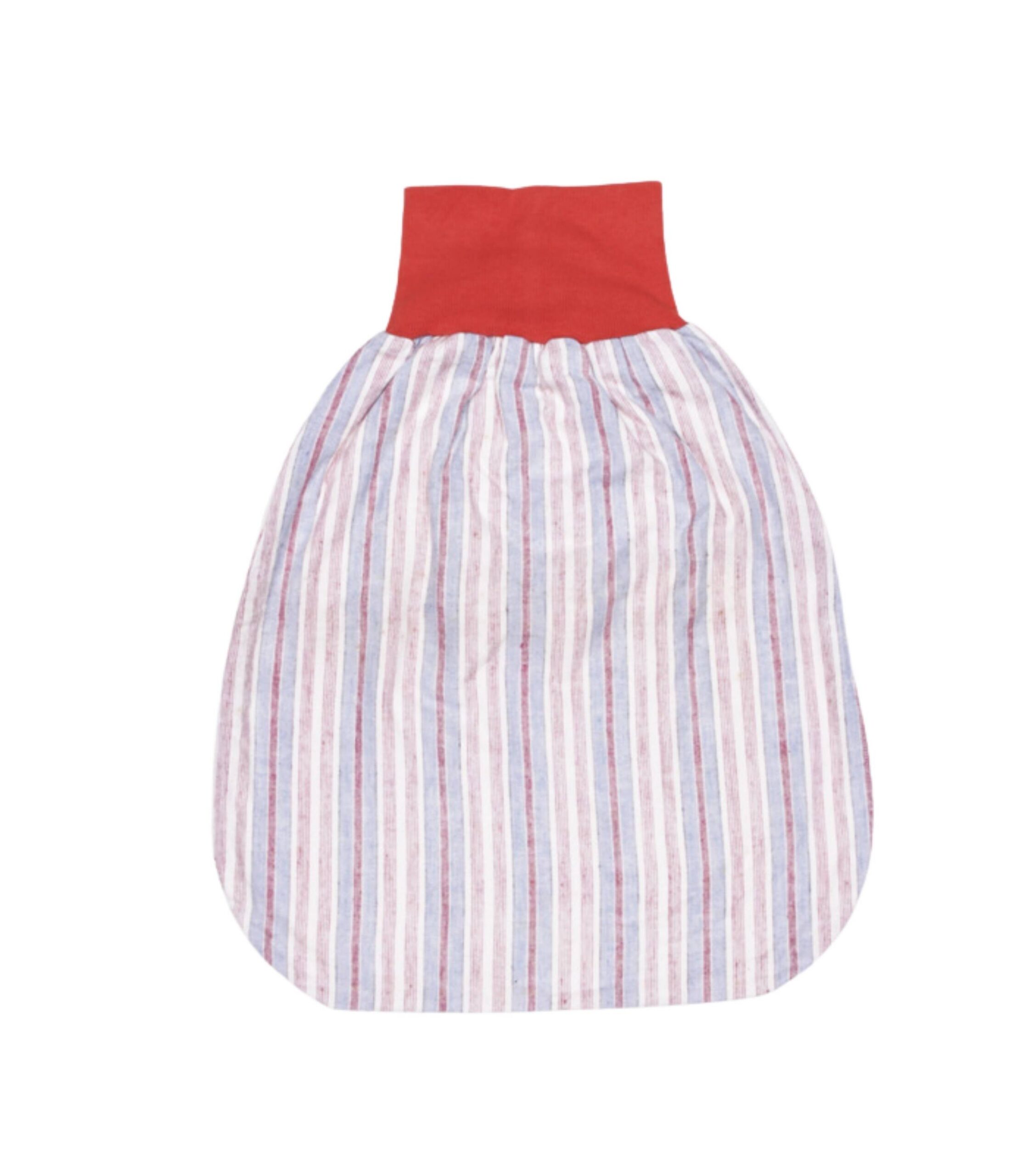 anna * pollack, Pucksack, Flanell gestreift, rot, blau, weiß, Bund rot