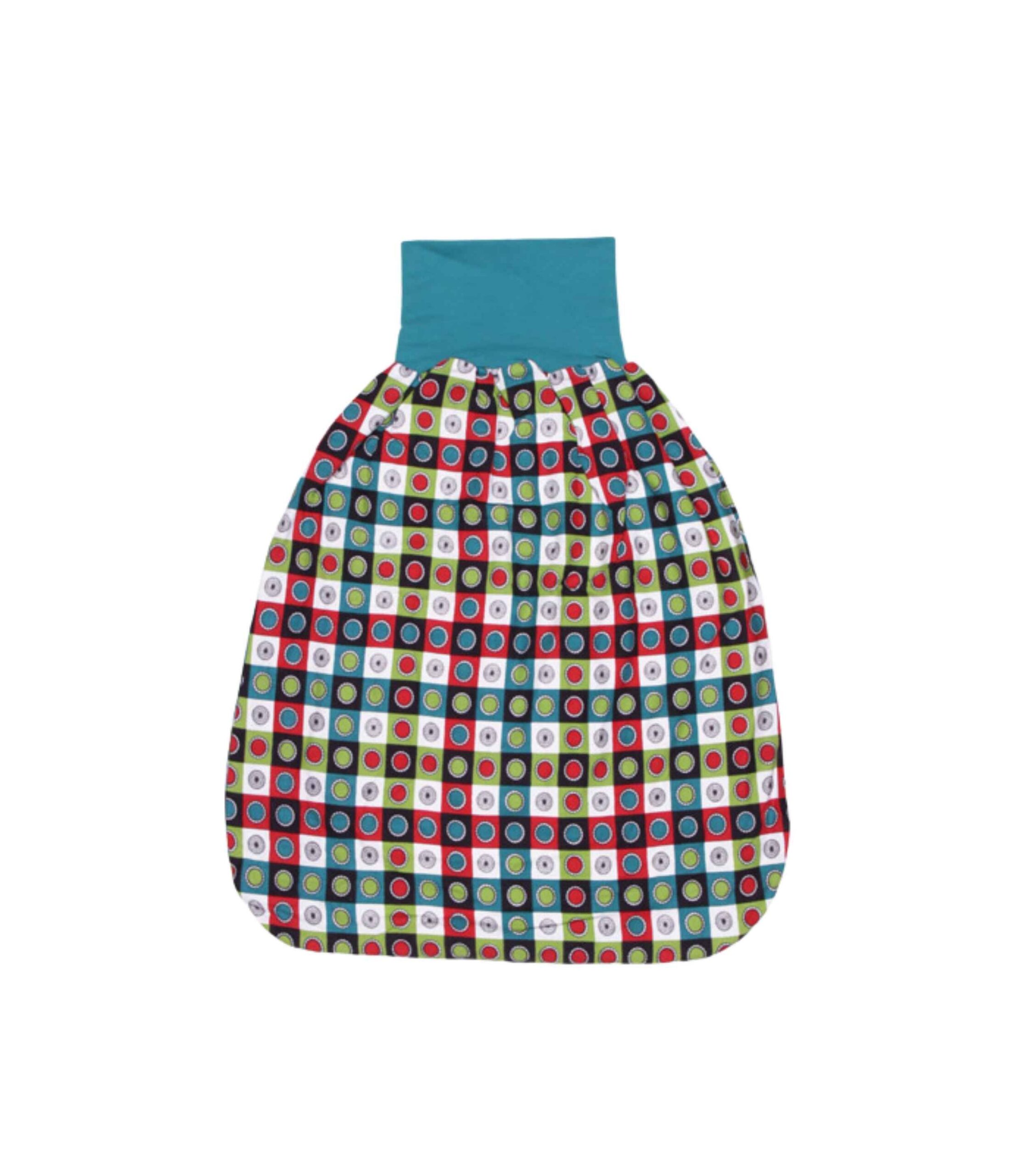anna * pollack, Pucksack, Muster bunt, rot, grün, türkis, schwarz, Bund türkis