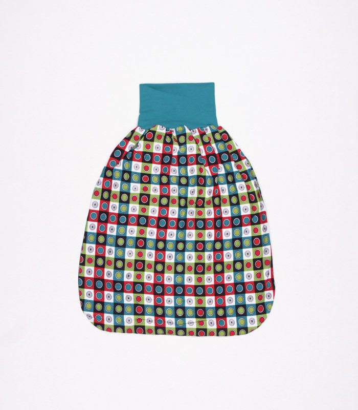 anna * pollack, Pucksack, Muster bunt, rot, grün, türkis, schwarz, Bund türkis