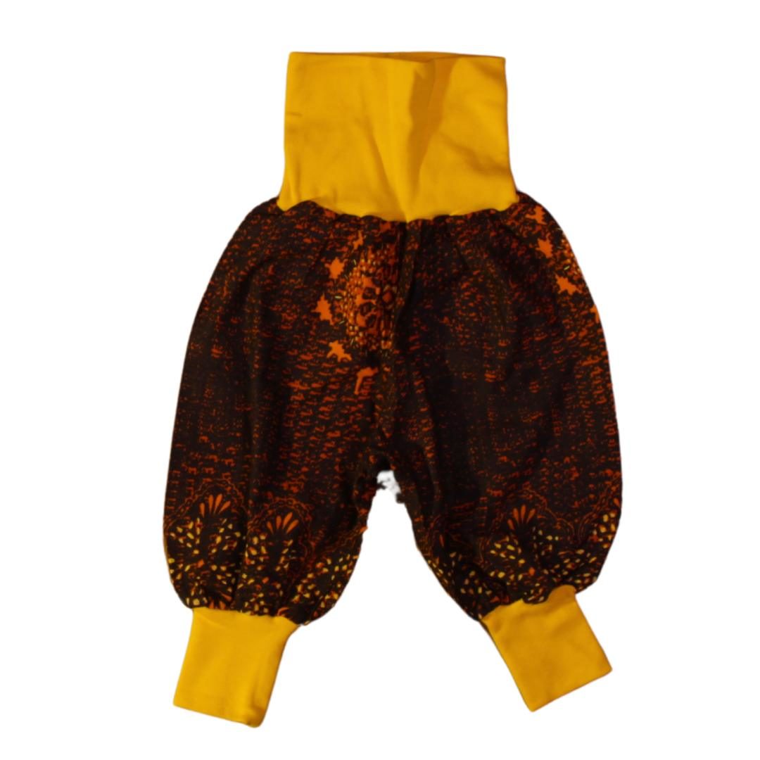 anna * pollack, Minipirat, Afrikaprint orange, Bündchen gelb