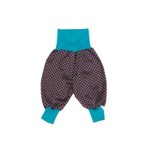 anna * pollack, Minipirat, Wolle, Karo schwarz grau, Bündchen türkis